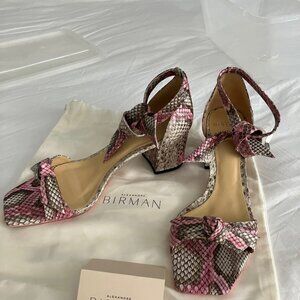 ALEXANDRE BIRMAN CLARITA block heel snake sandals - size 36.5